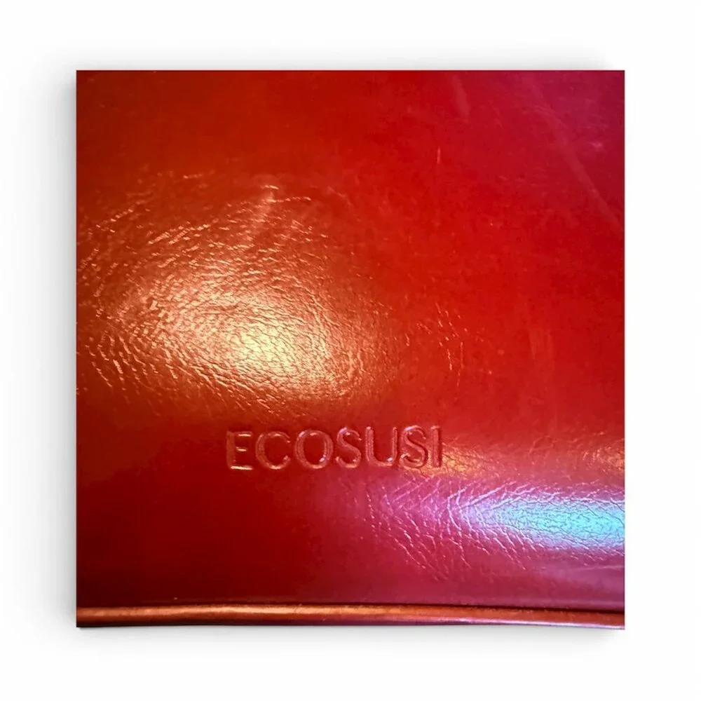 Ecosusi Woman's Briefcase Vegan Red Leather Laptop Back w/Shoulder Strap w/ Bow